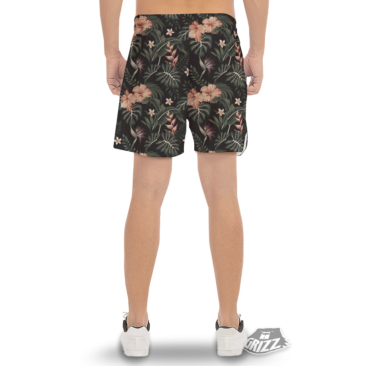 Tropical Watercolor Print Pattern Men's Gym Shorts-grizzshop