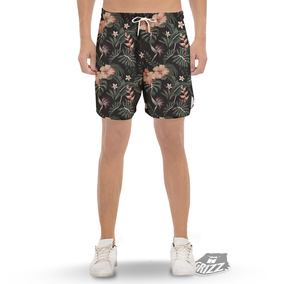Tropical Watercolor Print Pattern Men's Gym Shorts-grizzshop