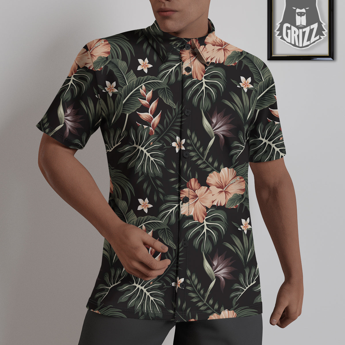 Tropical Watercolor Print Pattern Untucked Shirts-grizzshop