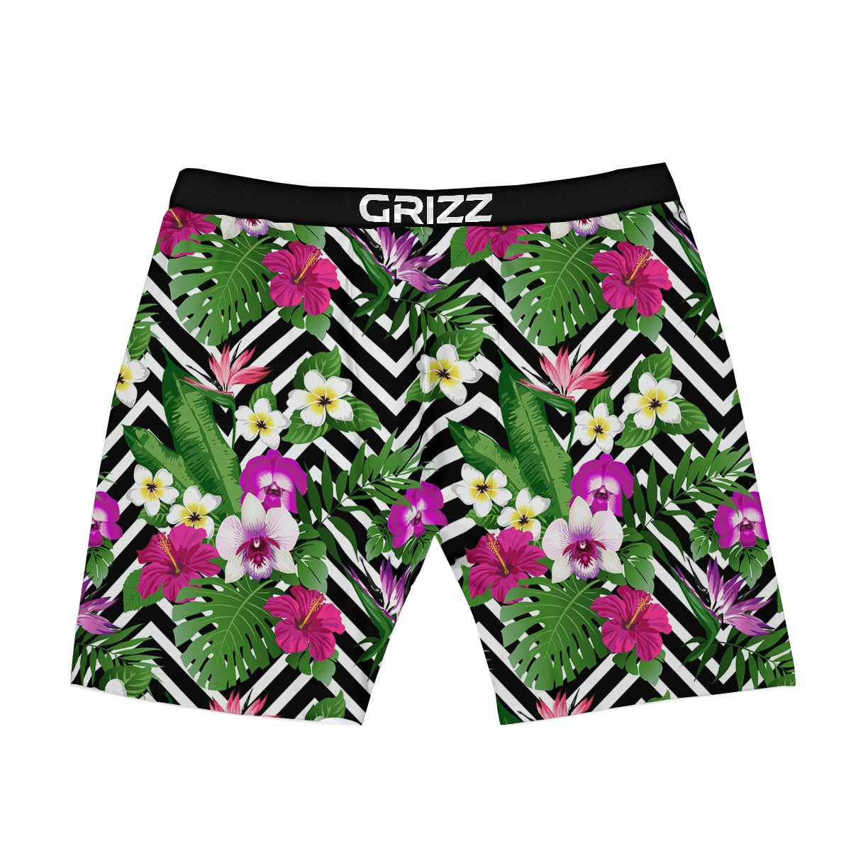 Tropical Zig Zag Print Pattern Boxer Briefs-grizzshop