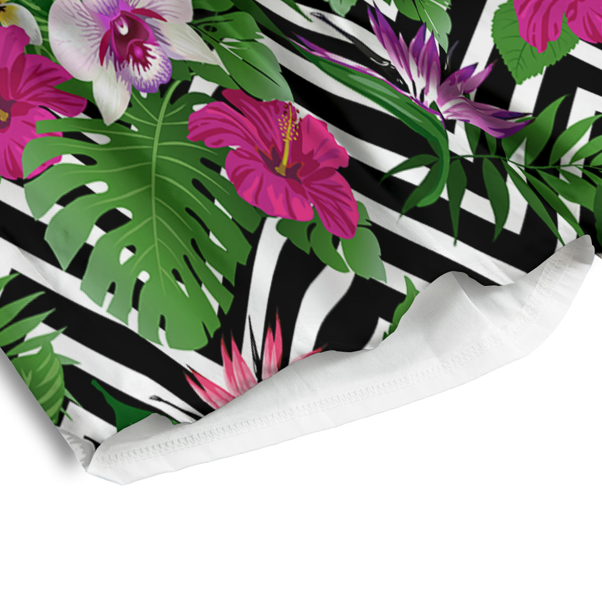 Tropical Zig Zag Print Pattern Men's Athletic Shorts-grizzshop