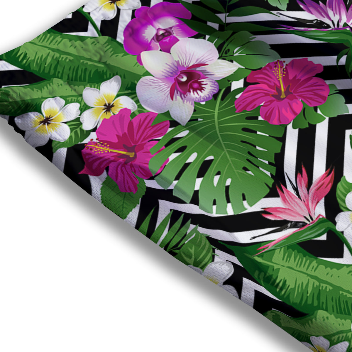 Tropical Zig Zag Print Pattern Mesh Shorts-grizzshop