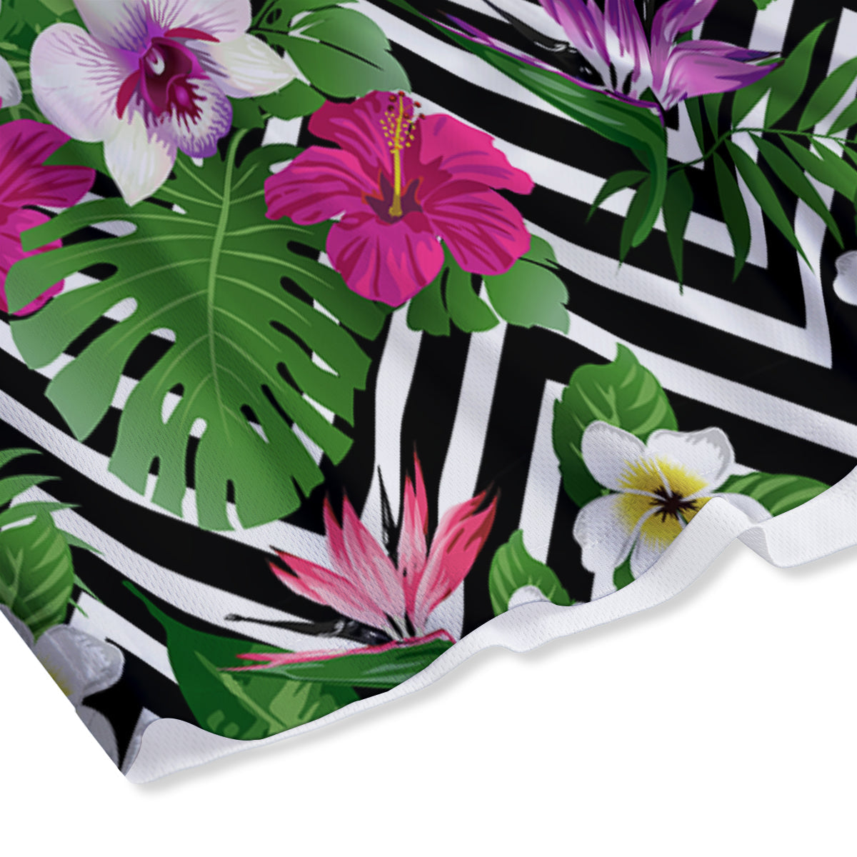 Tropical Zig Zag Print Pattern Mesh Shorts-grizzshop
