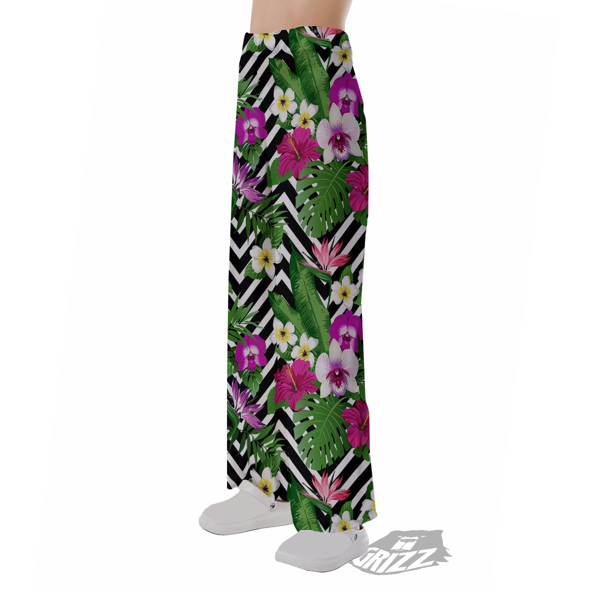 Tropical Zig Zag Print Pattern Pajama Pants-grizzshop