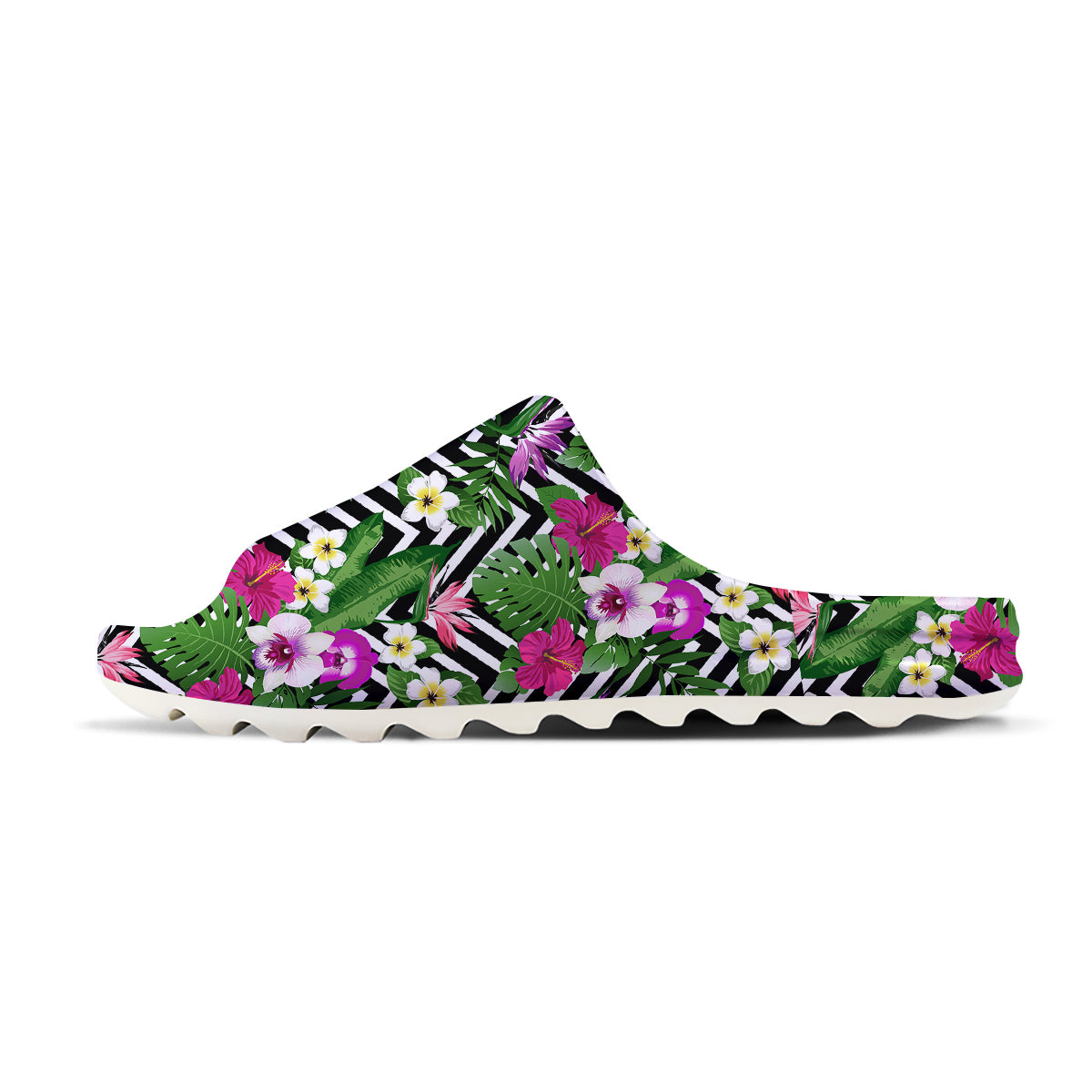 Tropical Zig Zag Print Pattern Sandals-grizzshop