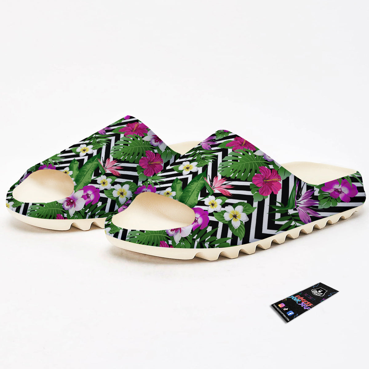Tropical Zig Zag Print Pattern Sandals-grizzshop