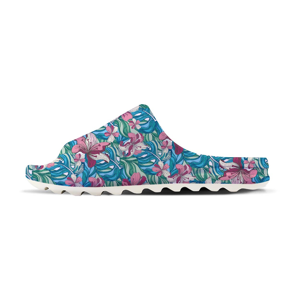Tropical Blossom Teal Pink Print Pattern Sandals-grizzshop