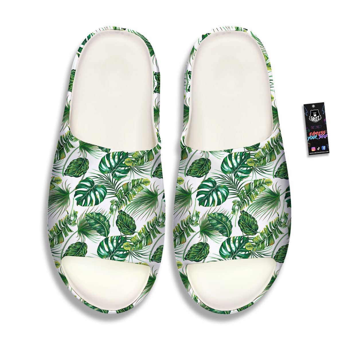 Tropical Palm Hawaiian Print Pattern Sandals-grizzshop
