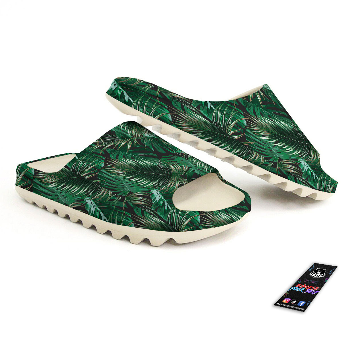 Tropical Palm Tree Print Pattern Sandals-grizzshop