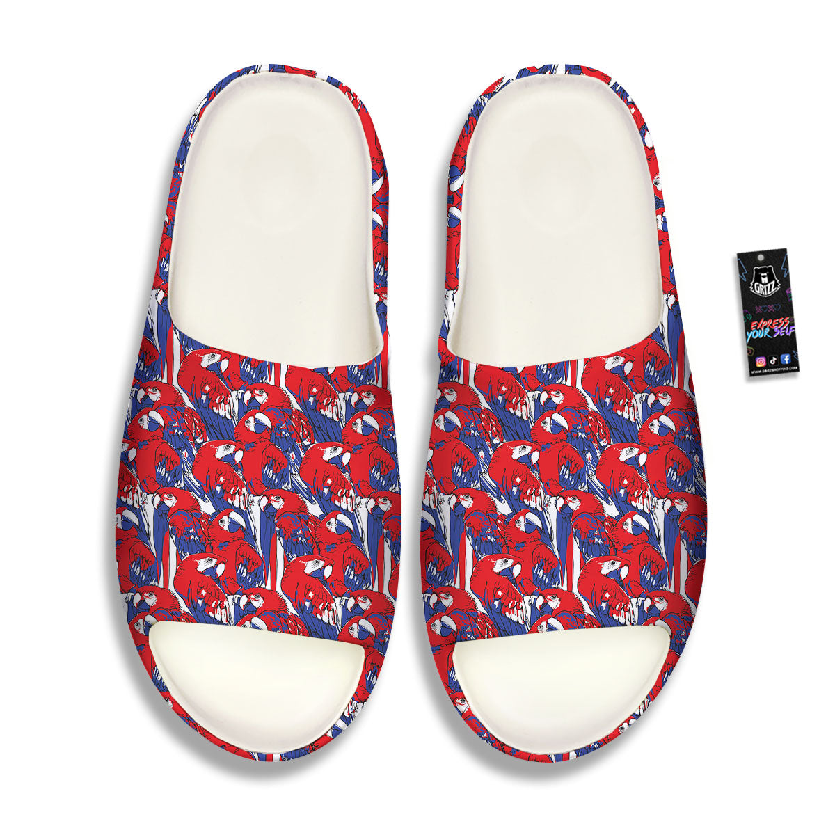 Tropical Parrot Print Pattern Sandals-grizzshop