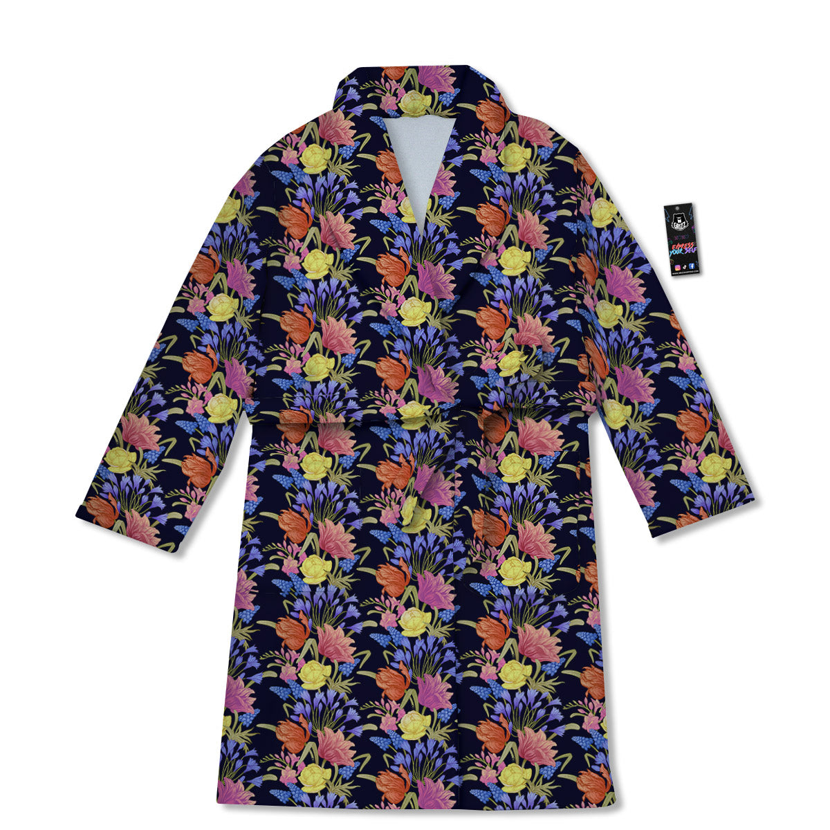 Tulip Colorful Print Pattern Bathrobe-grizzshop