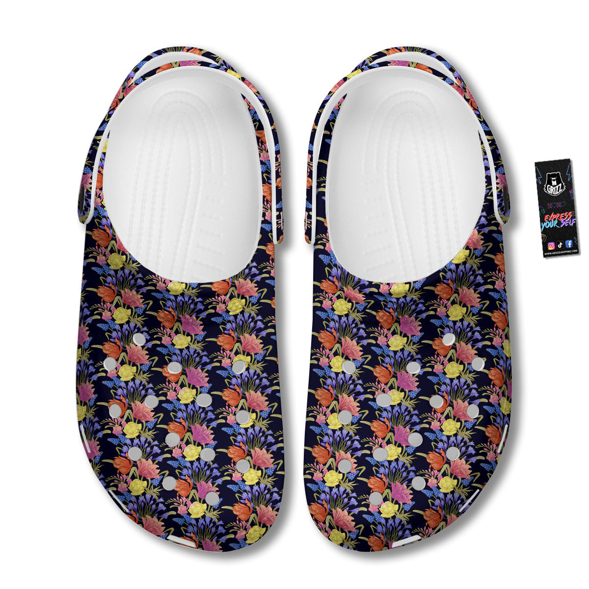 Tulip Colorful Print Pattern Clog-grizzshop