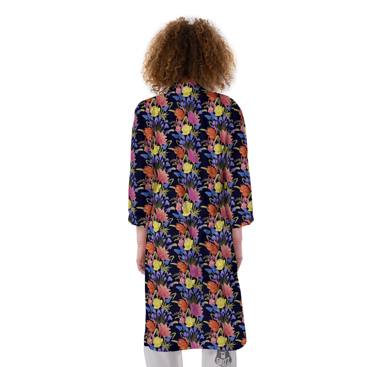 Tulip Colorful Print Pattern Kimono-grizzshop