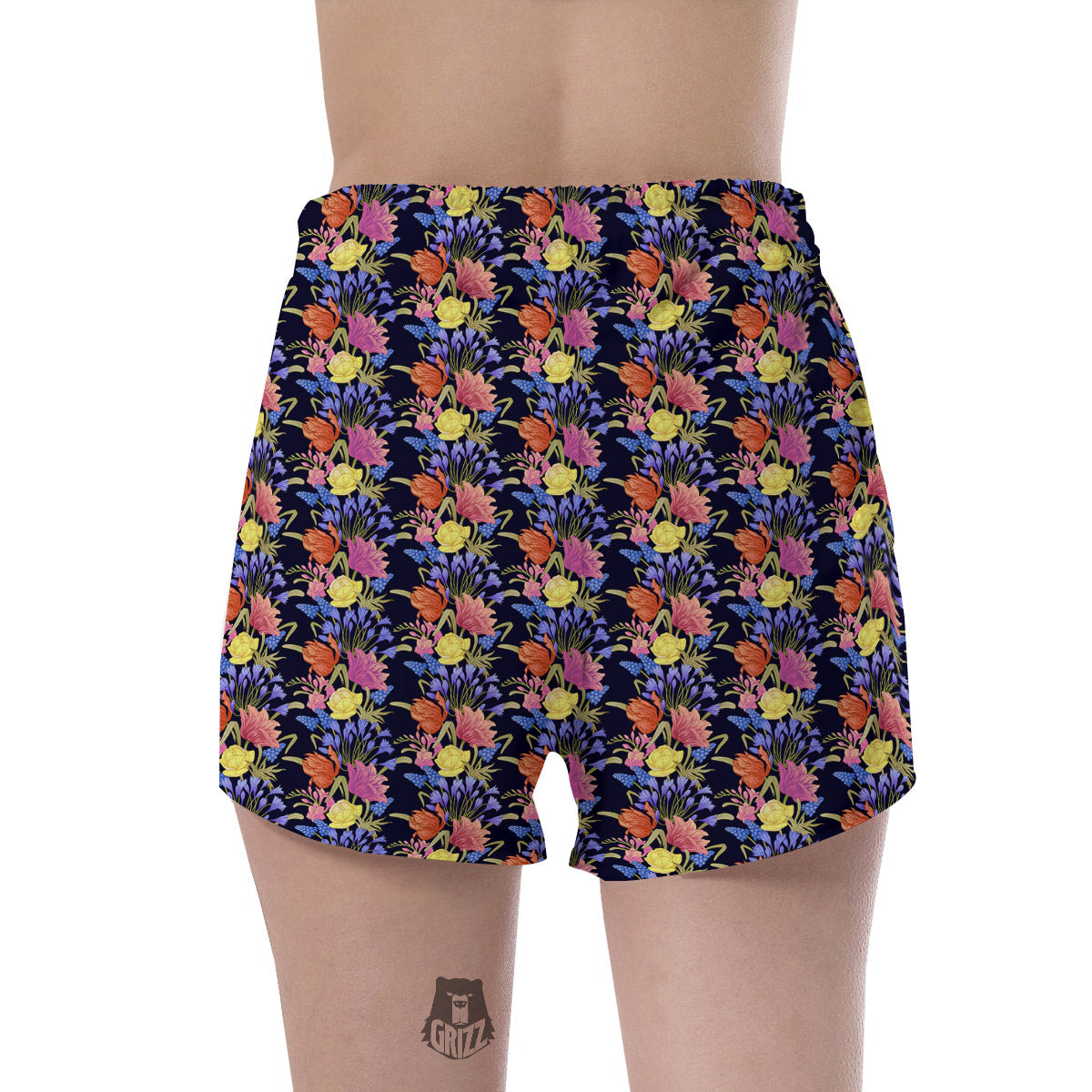 Tulip Colorful Print Pattern Women's Shorts-grizzshop