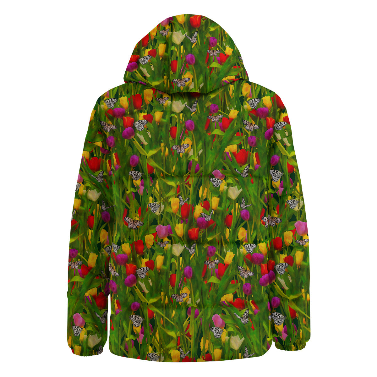 Tulip Field Print Pattern Down Jacket-grizzshop