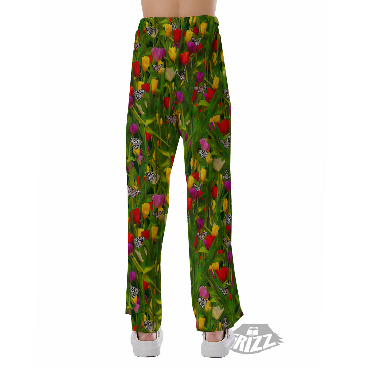 Tulip Field Print Pattern Pajama Pants-grizzshop