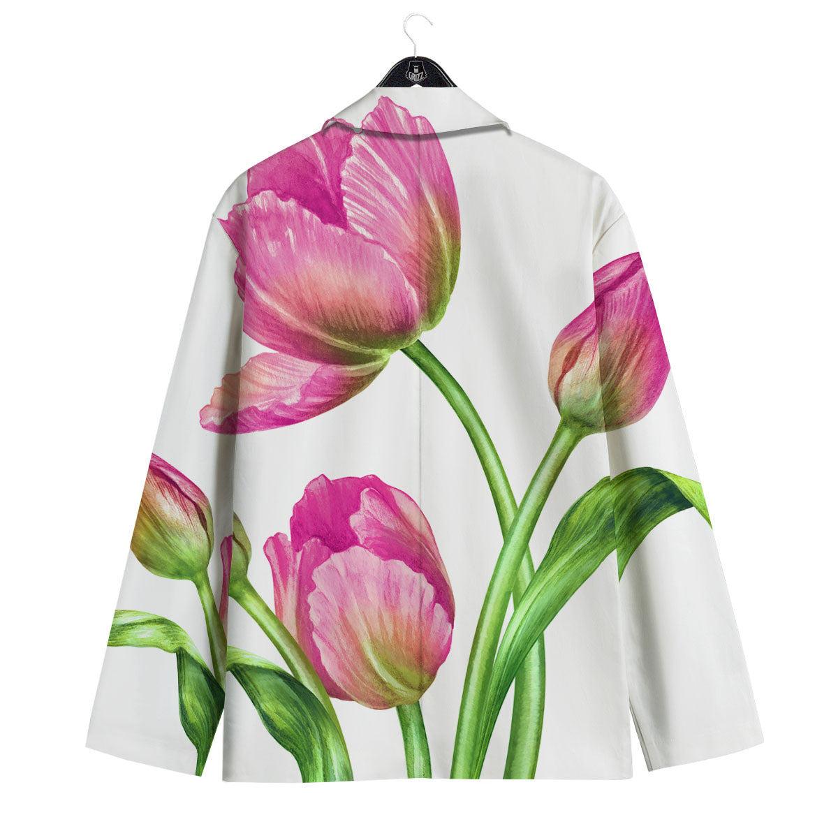 Tulip Flower Pink Watercolor Print Men's Sport Coat-grizzshop