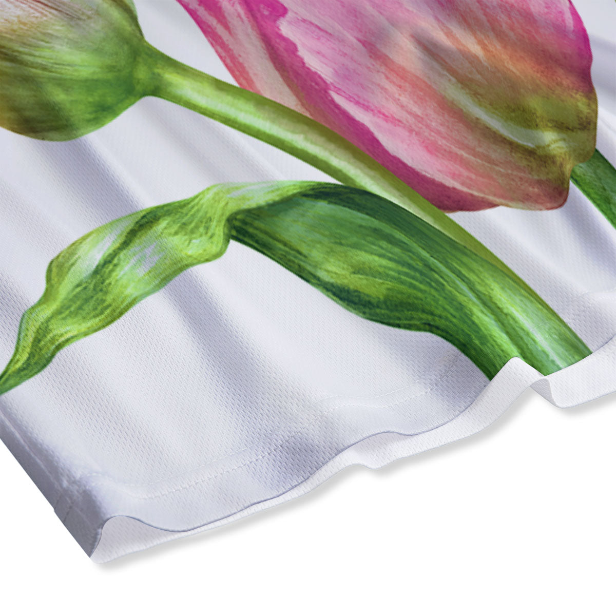 Tulip Flower Pink Watercolor Print Mesh Shorts-grizzshop