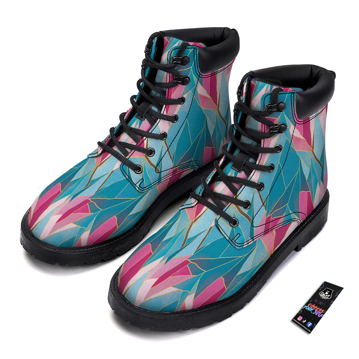 Tulip Polygon Print Pattern Boots-grizzshop
