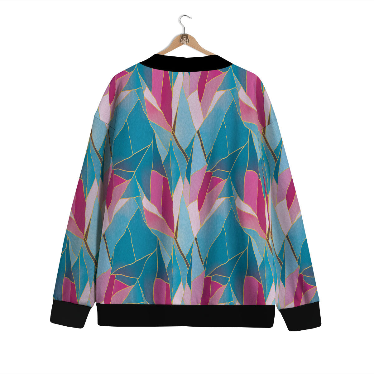 Tulip Polygon Print Pattern Cardigan-grizzshop