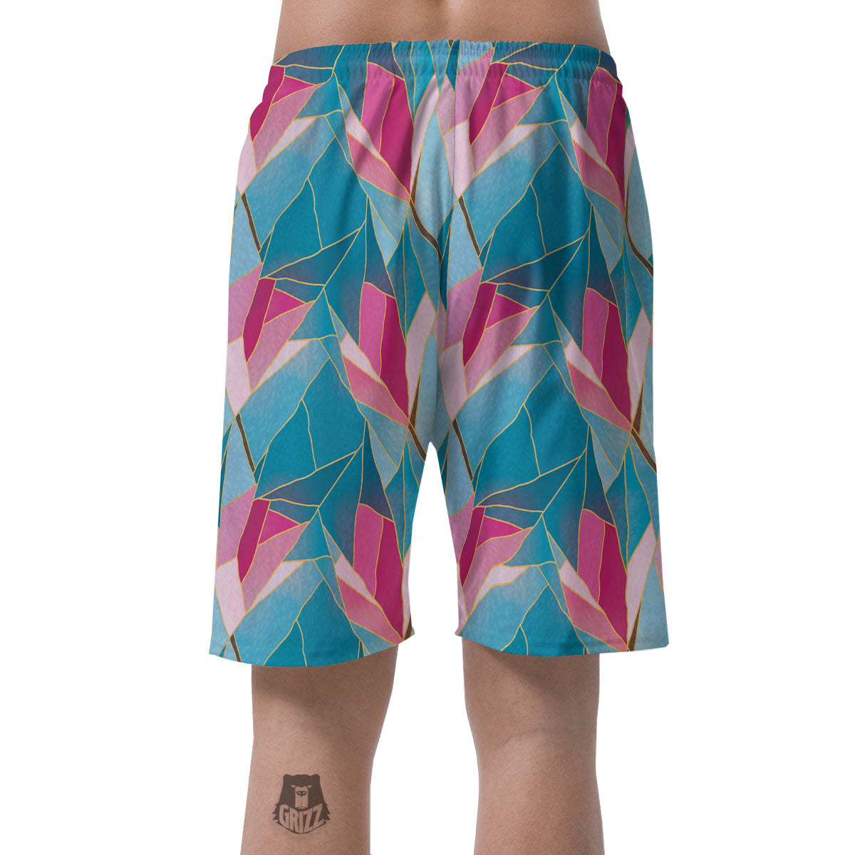 Tulip Polygon Print Pattern Men's Shorts-grizzshop