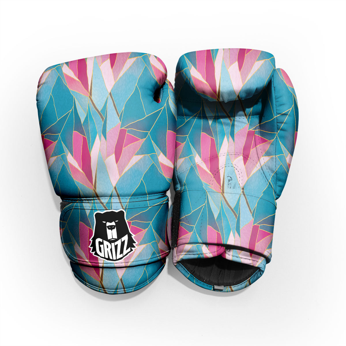 Tulip Polygon Print Pattern Sparring Gloves-grizzshop