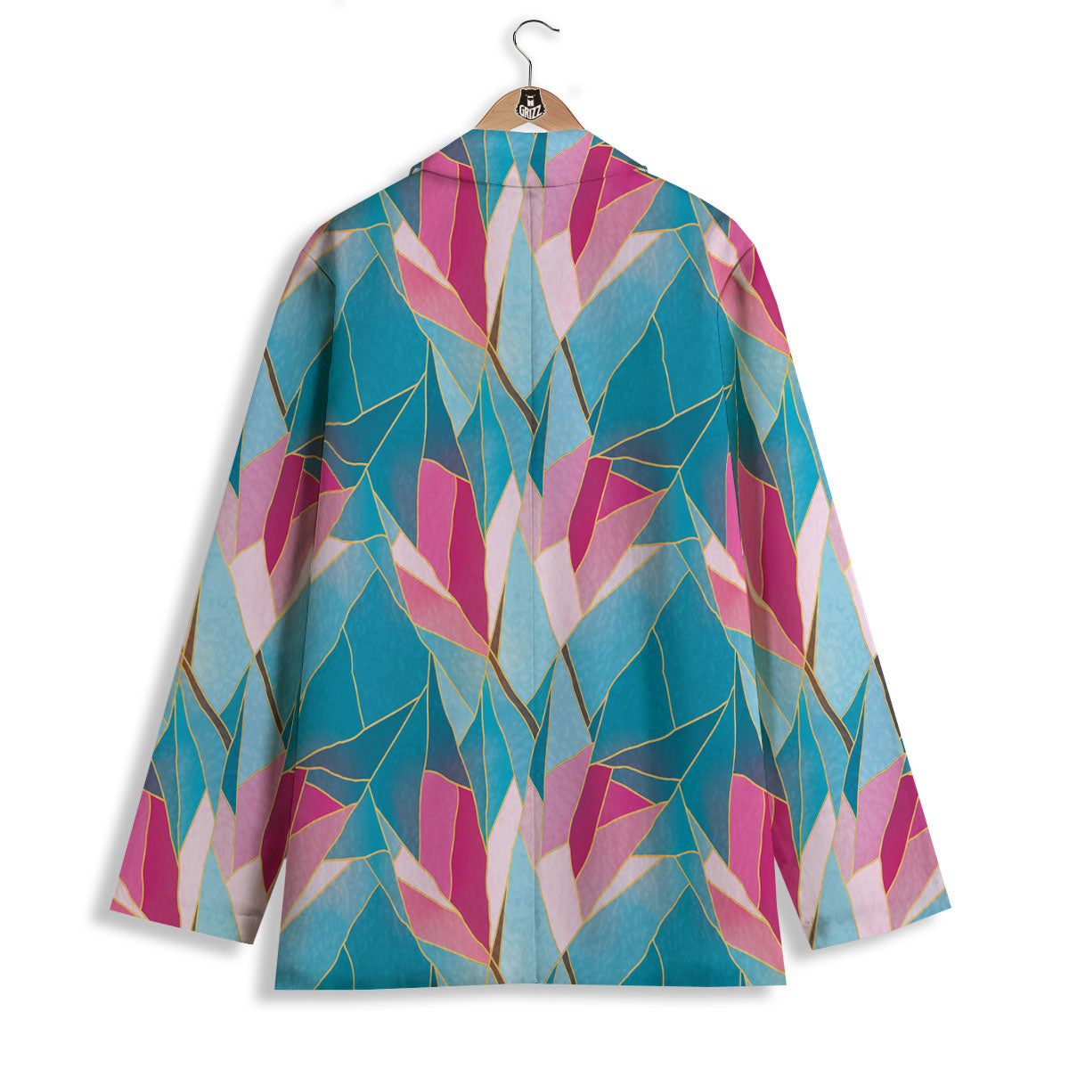Tulip Polygon Print Pattern Women's Blazer-grizzshop