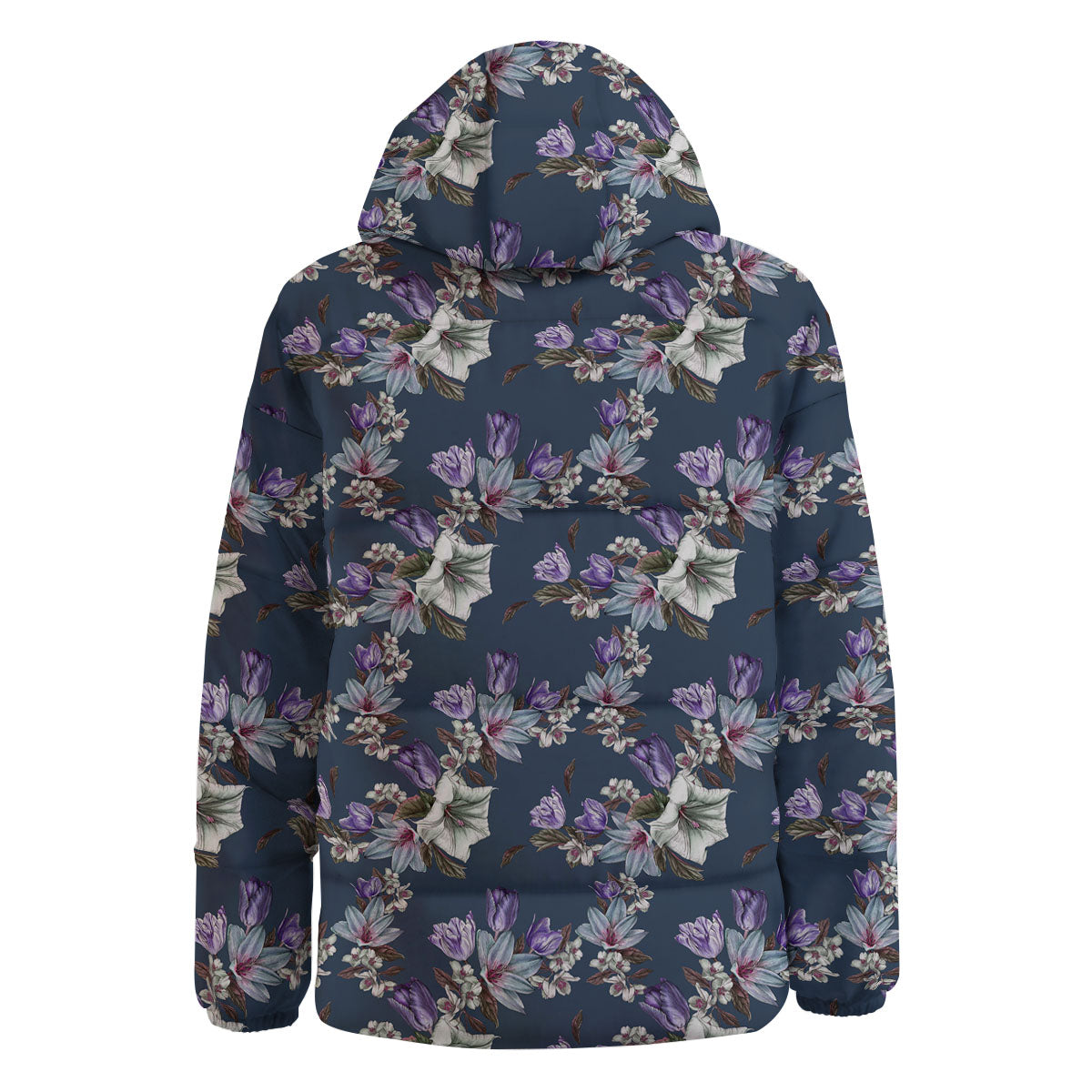 Tulip Purple Watercolor Print Pattern Down Jacket-grizzshop