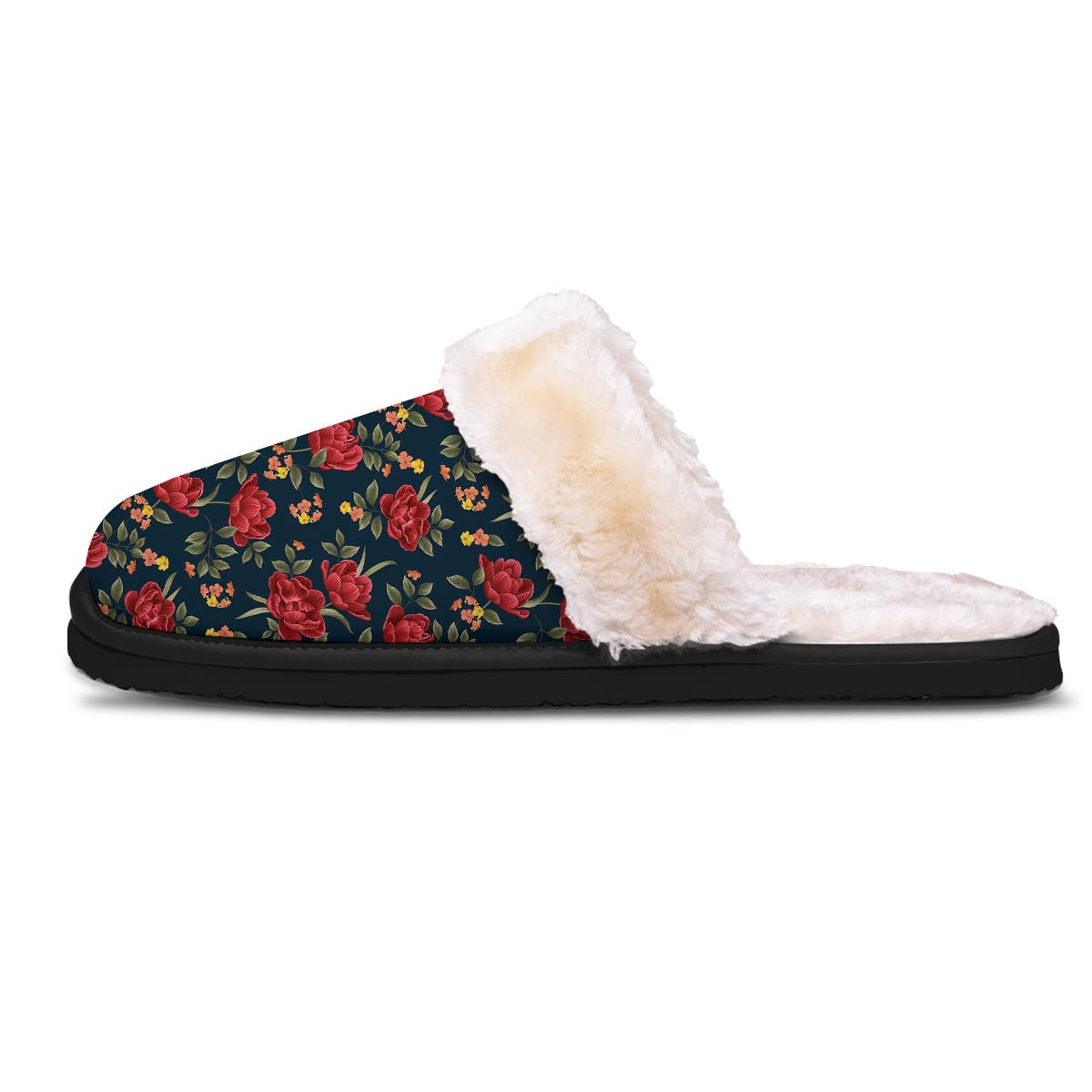 Tulip Red Print Pattern Slippers-grizzshop