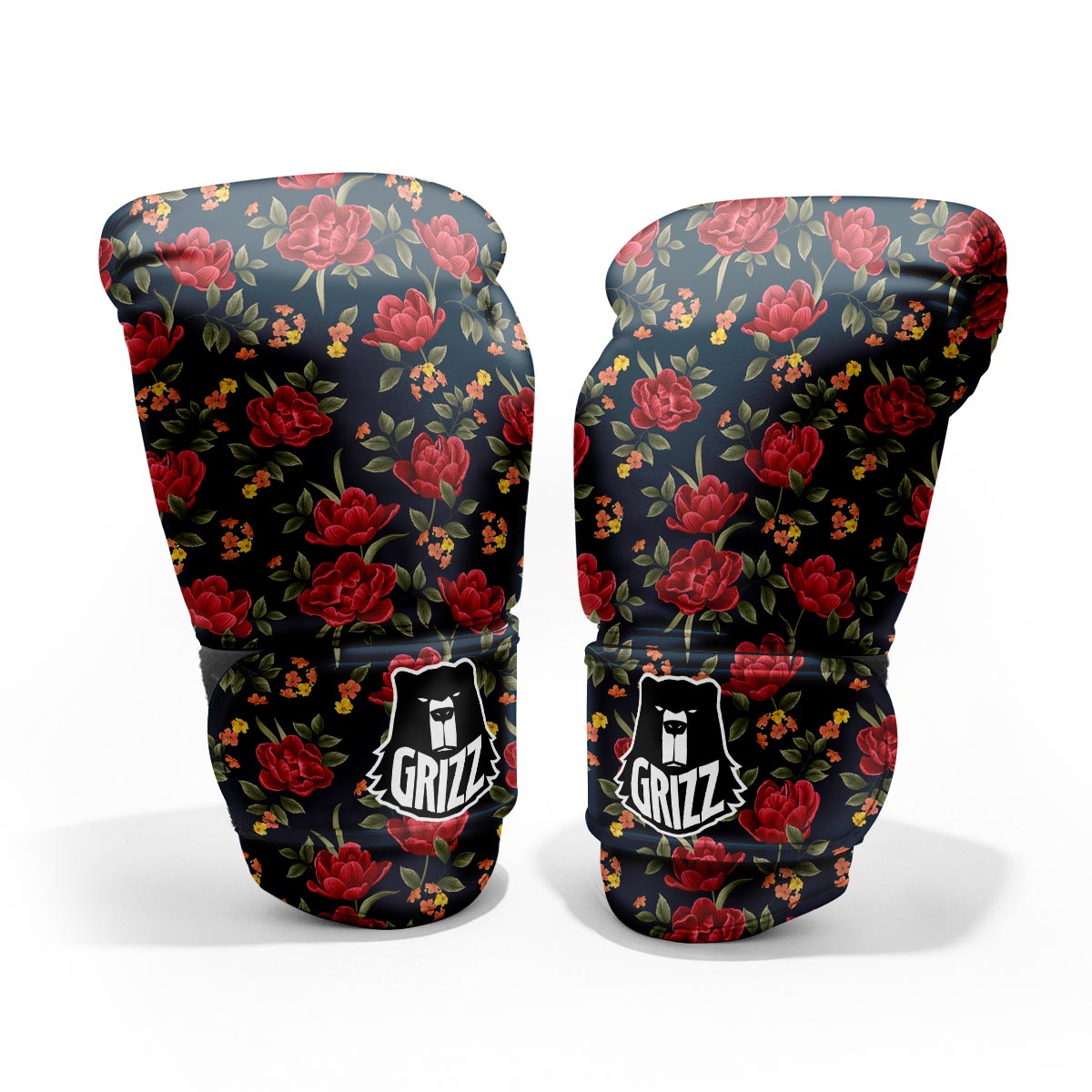 Tulip Red Print Pattern Sparring Gloves-grizzshop
