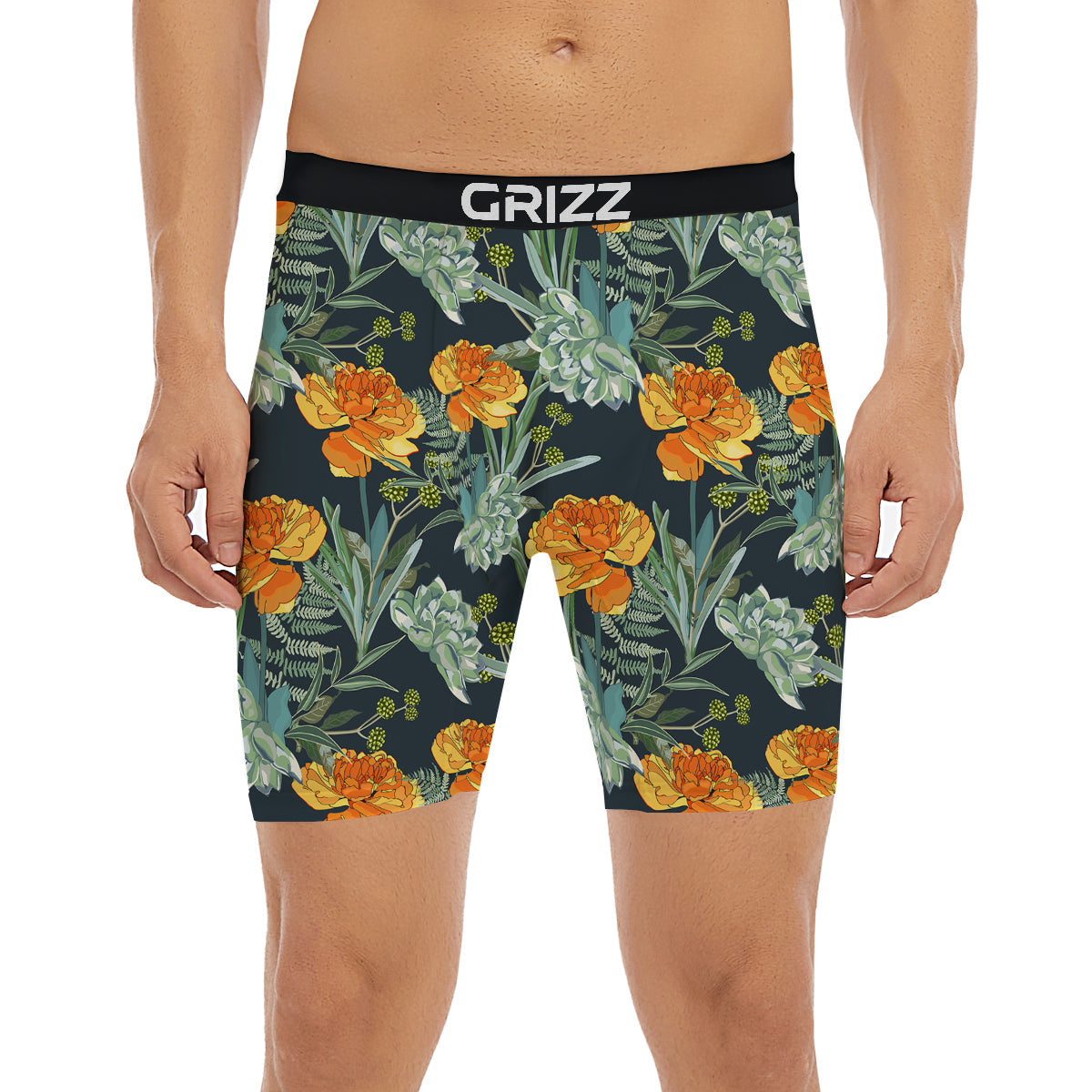 Tulip Spring Yellow Print Pattern Boxer Briefs-grizzshop