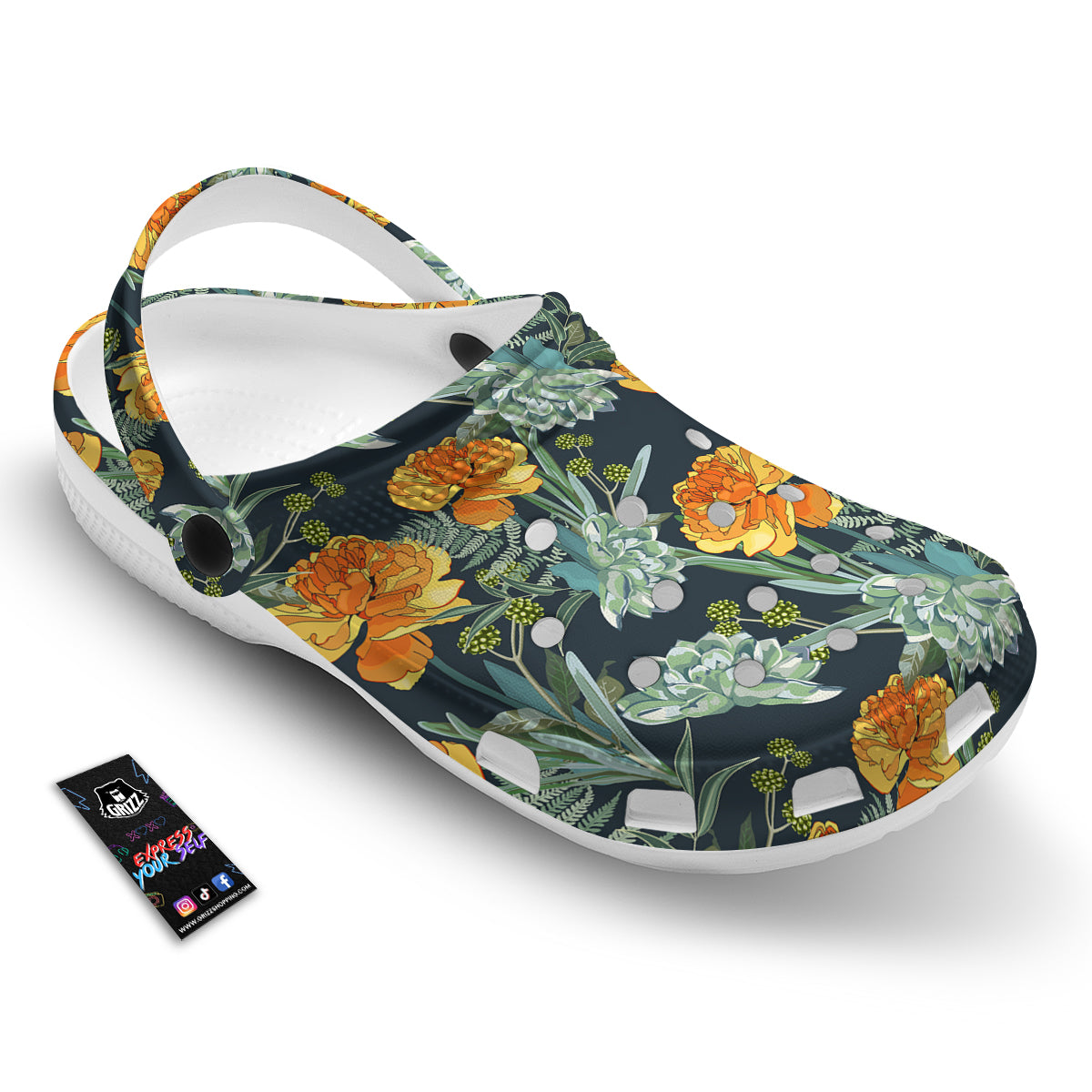 Tulip Spring Yellow Print Pattern Clog-grizzshop