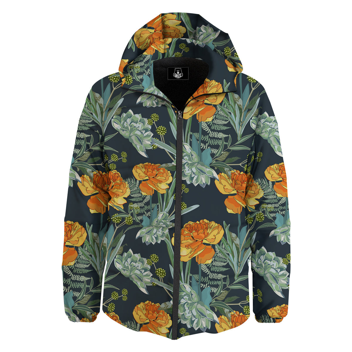 Tulip Spring Yellow Print Pattern Down Jacket-grizzshop