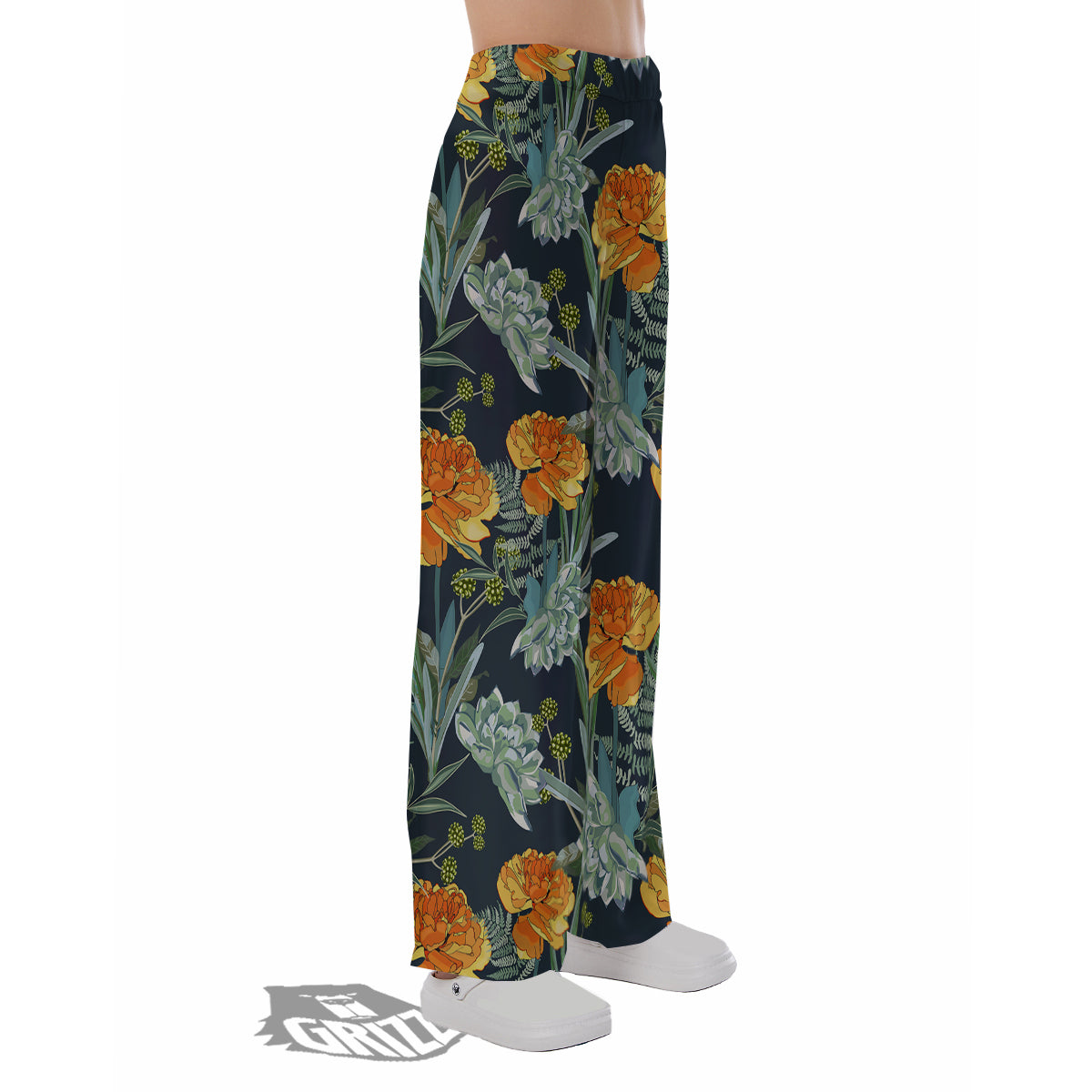 Tulip Spring Yellow Print Pattern Pajama Pants-grizzshop