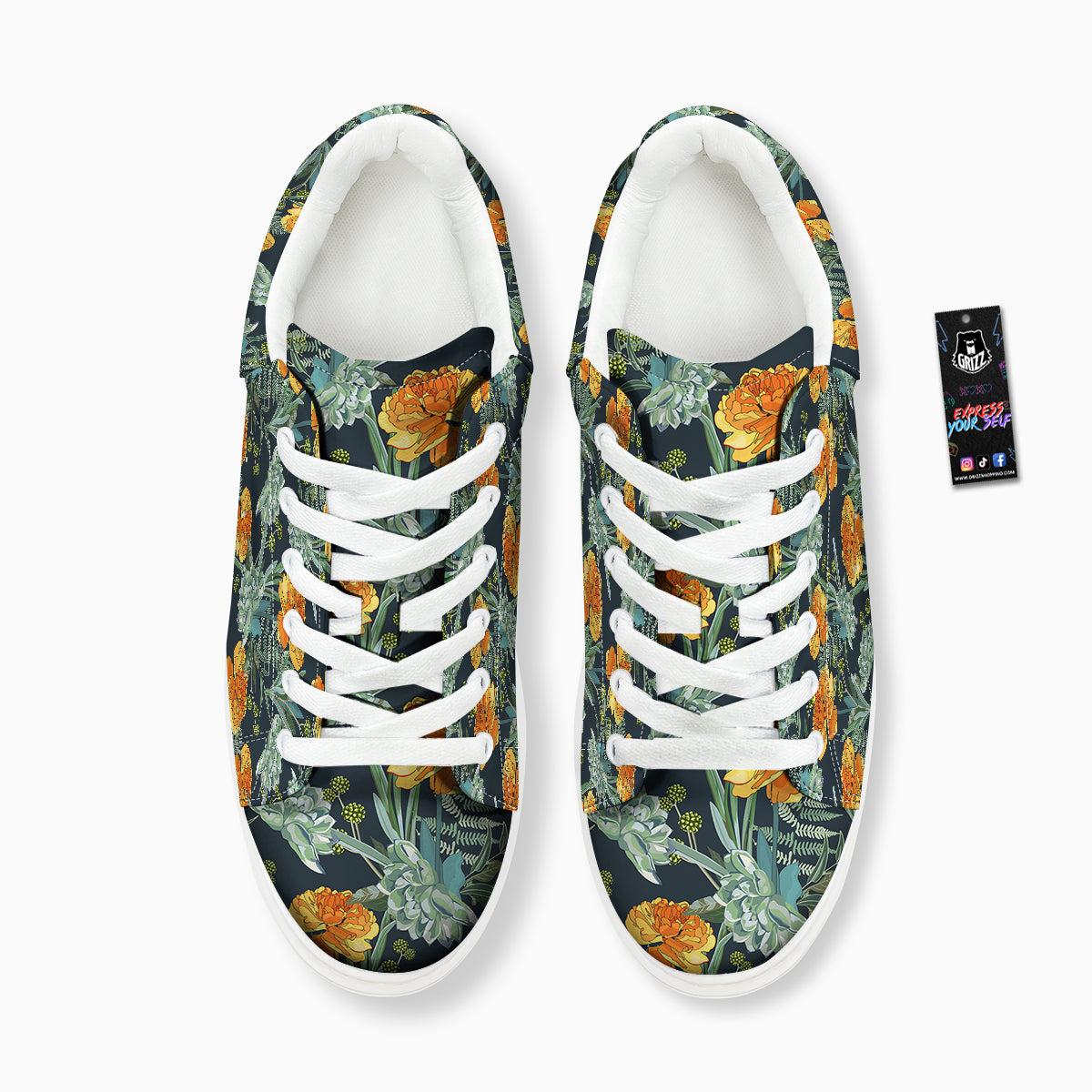 Tulip Spring Yellow Print Pattern Platform Shoes-grizzshop