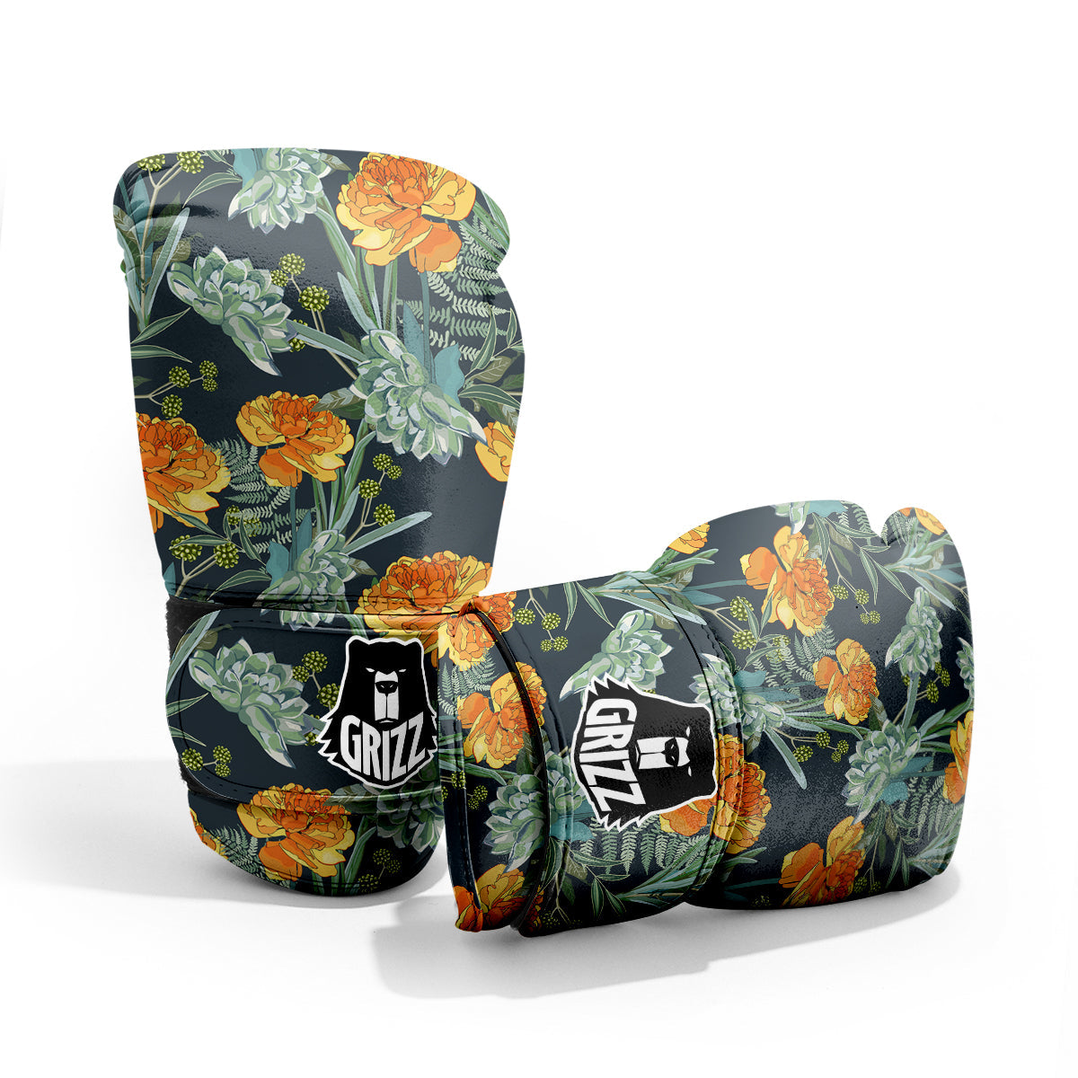 Tulip Spring Yellow Print Pattern Sparring Gloves-grizzshop
