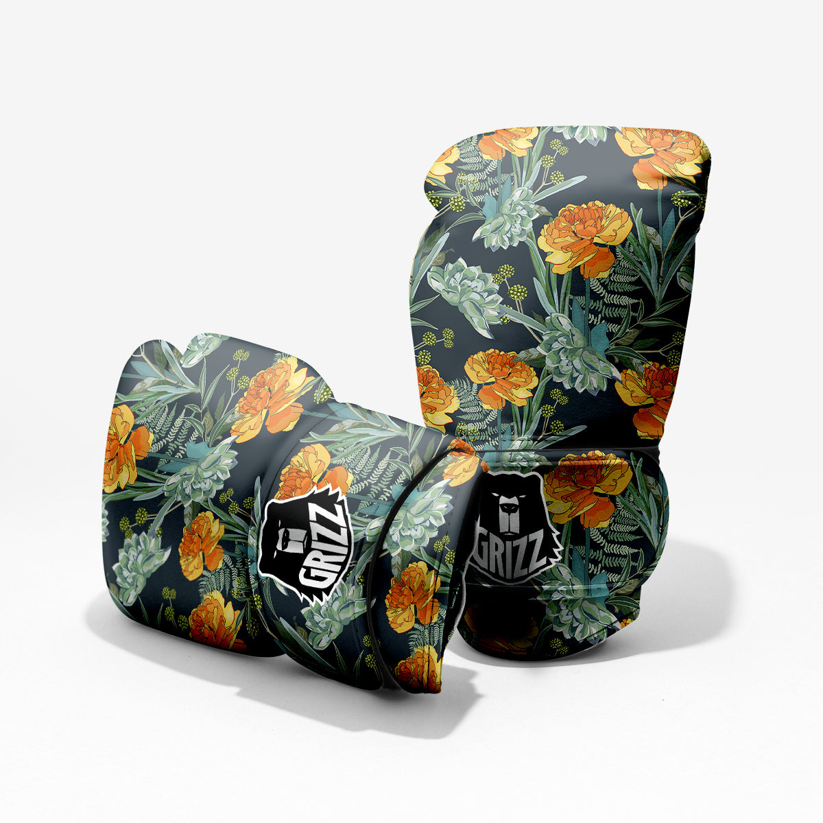Tulip Spring Yellow Print Pattern Sparring Gloves-grizzshop