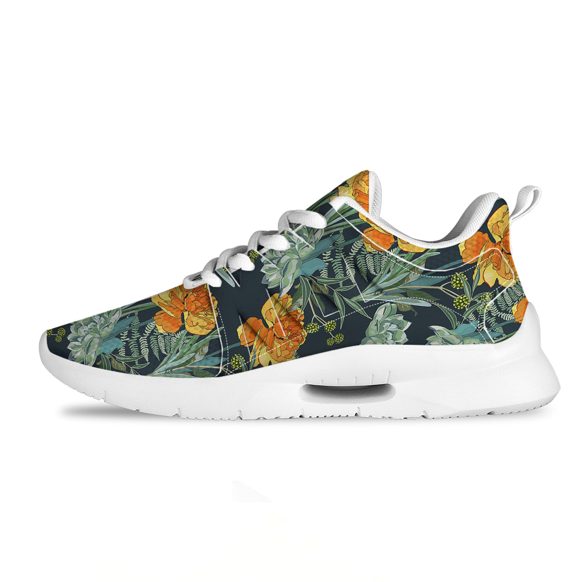 Tulip Spring Yellow Print Pattern Tennis Shoes-grizzshop