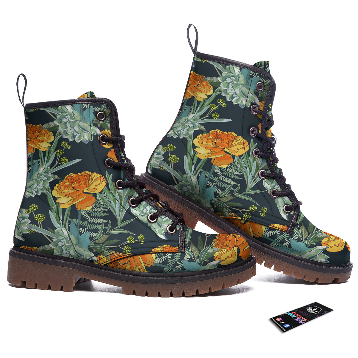 Tulip Spring Yellow Print Pattern Work Boots-grizzshop