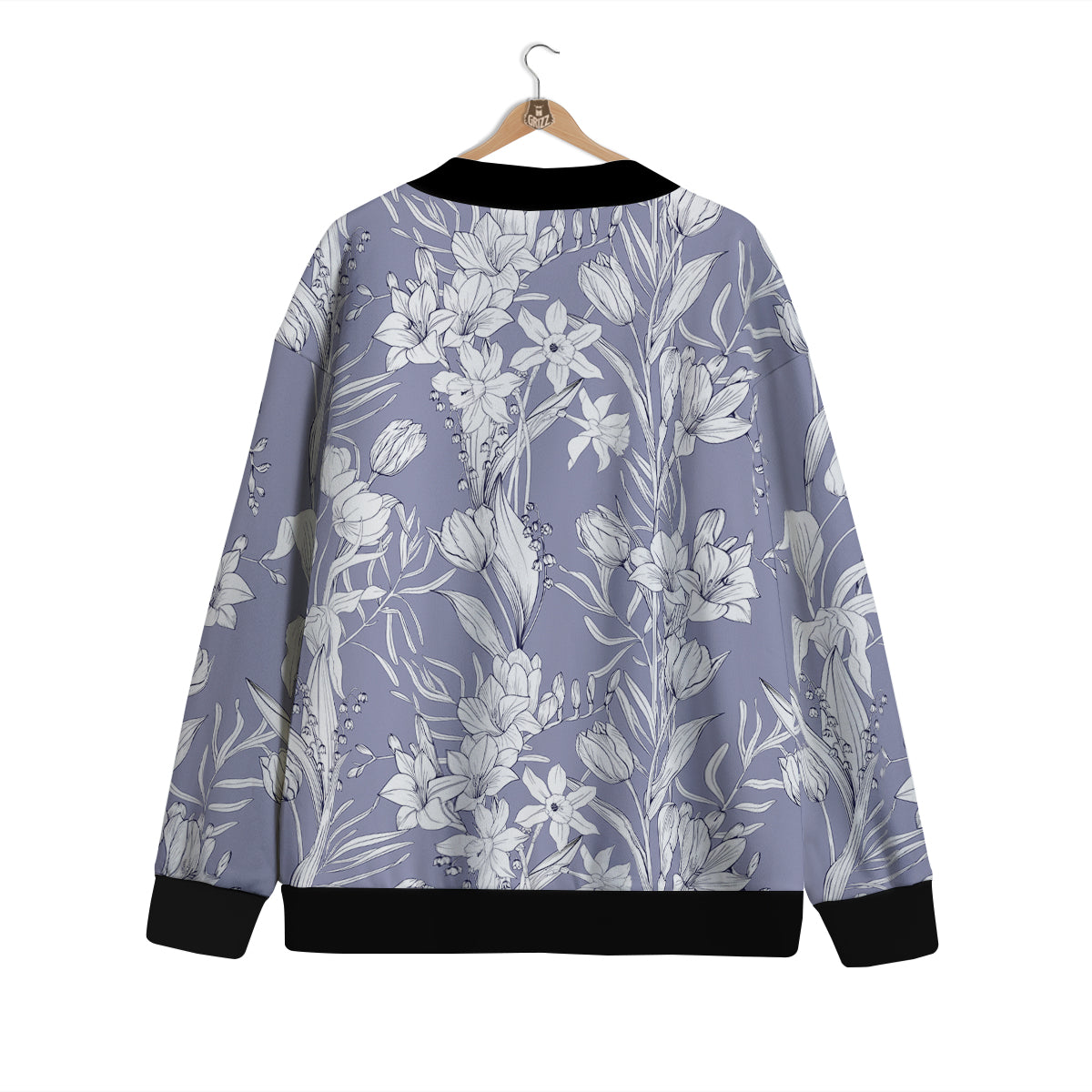 Tulip White Print Pattern Cardigan-grizzshop