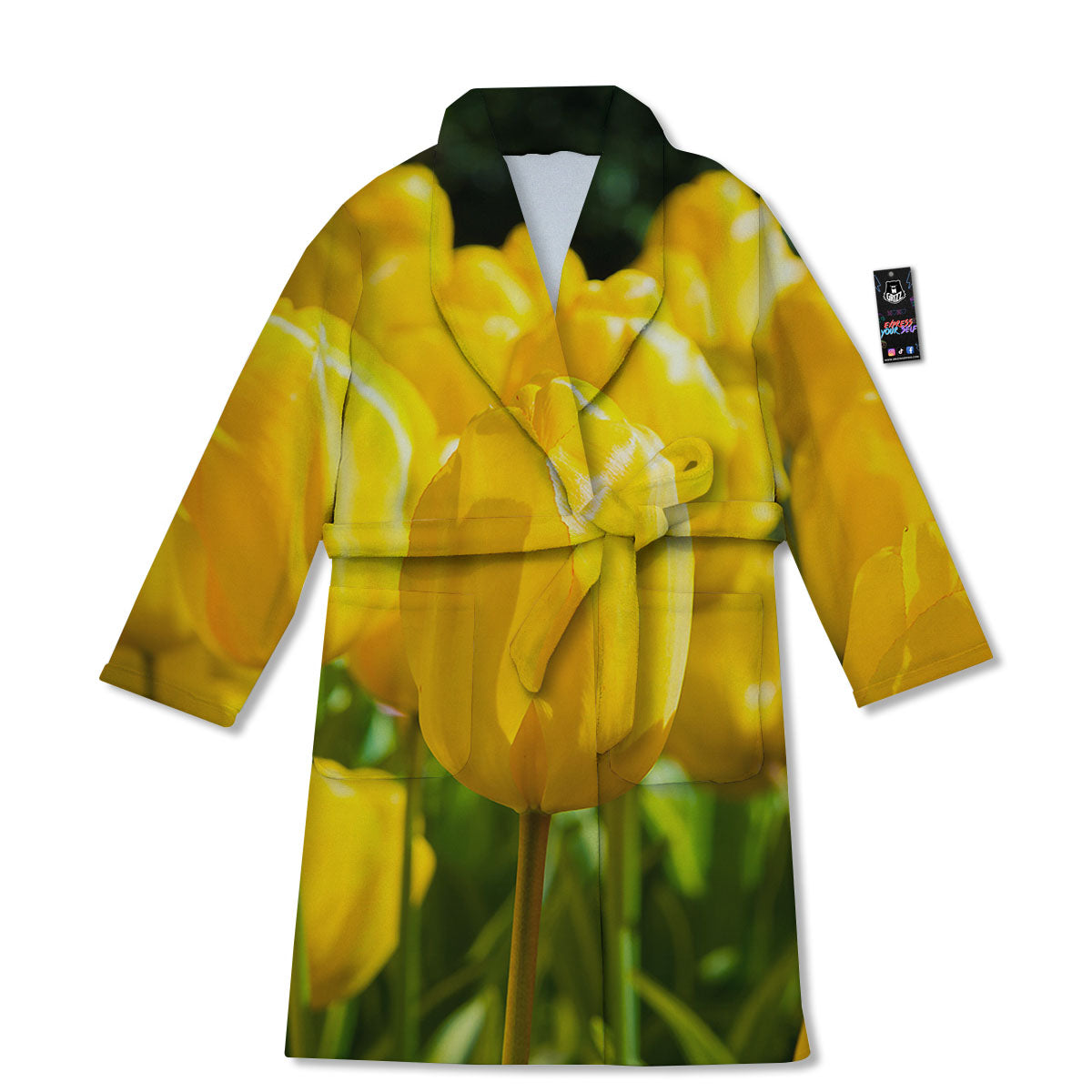 Tulip Yellow Print Bathrobe-grizzshop
