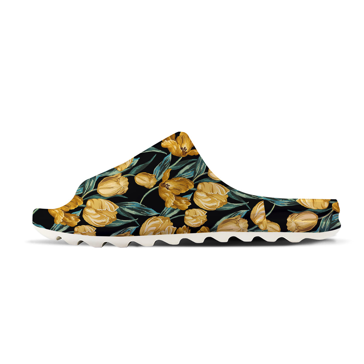 Tulip Yellow Print Pattern Sandals-grizzshop