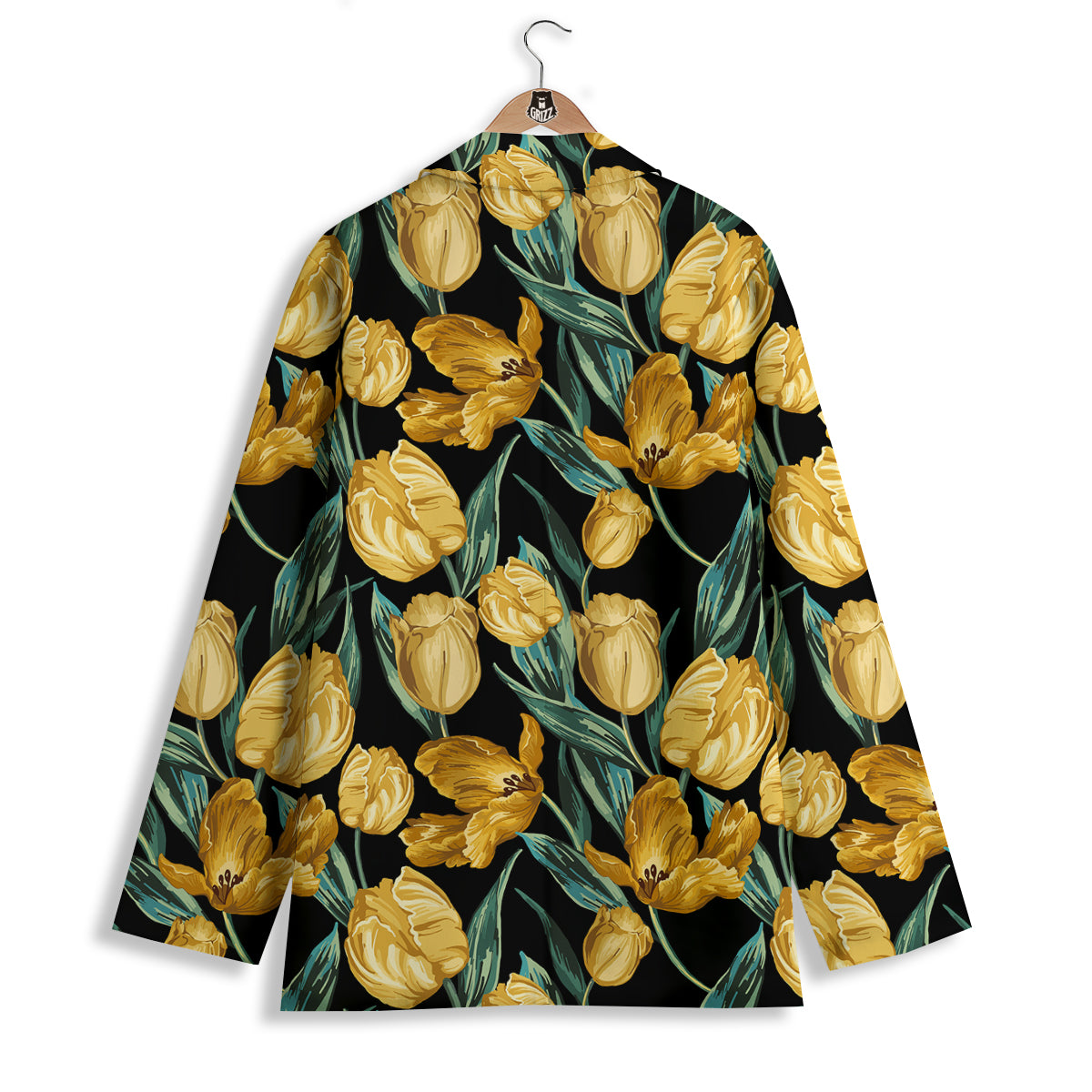 Tulip Yellow Print Pattern Women's Blazer-grizzshop