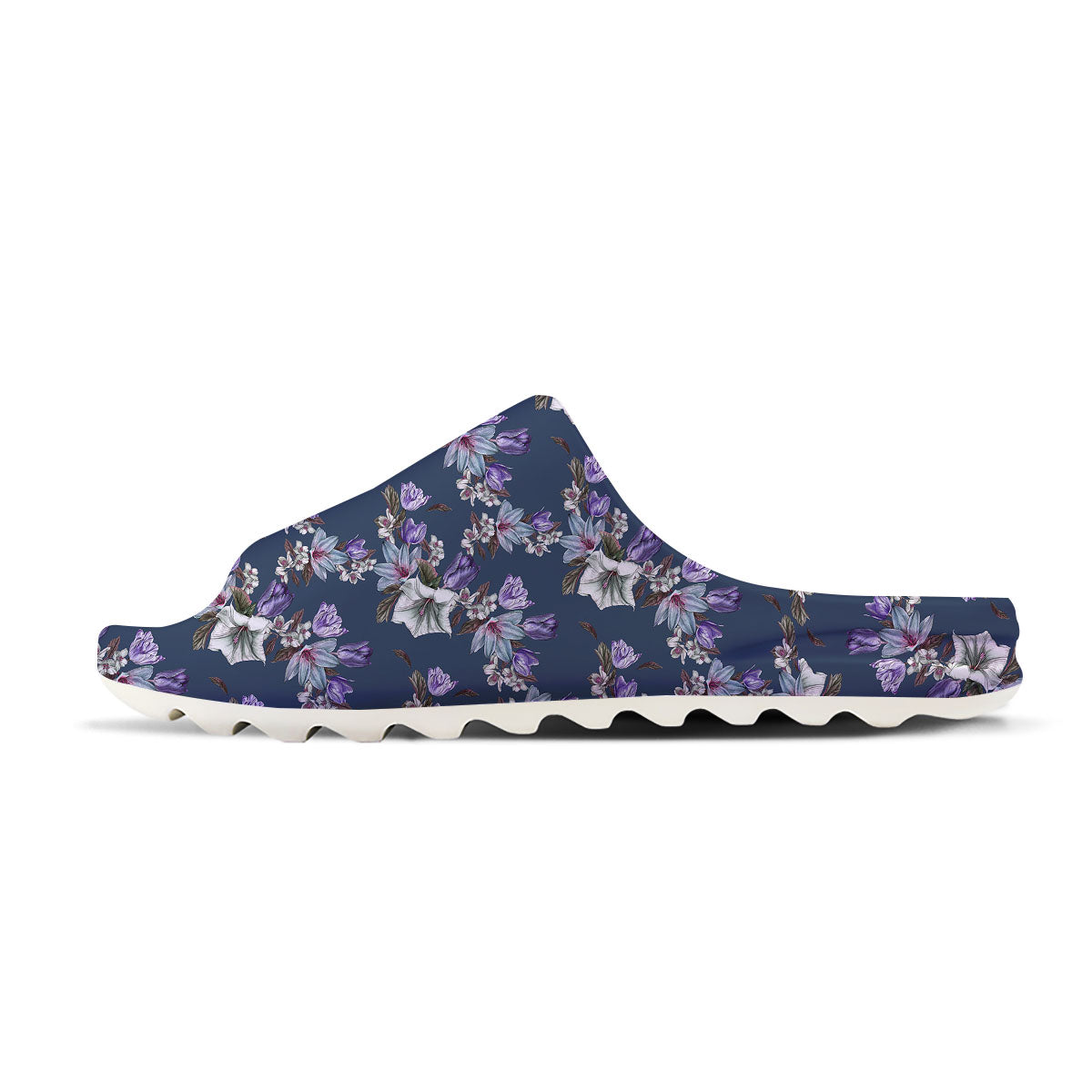 Tulip Purple Watercolor Print Pattern Sandals-grizzshop