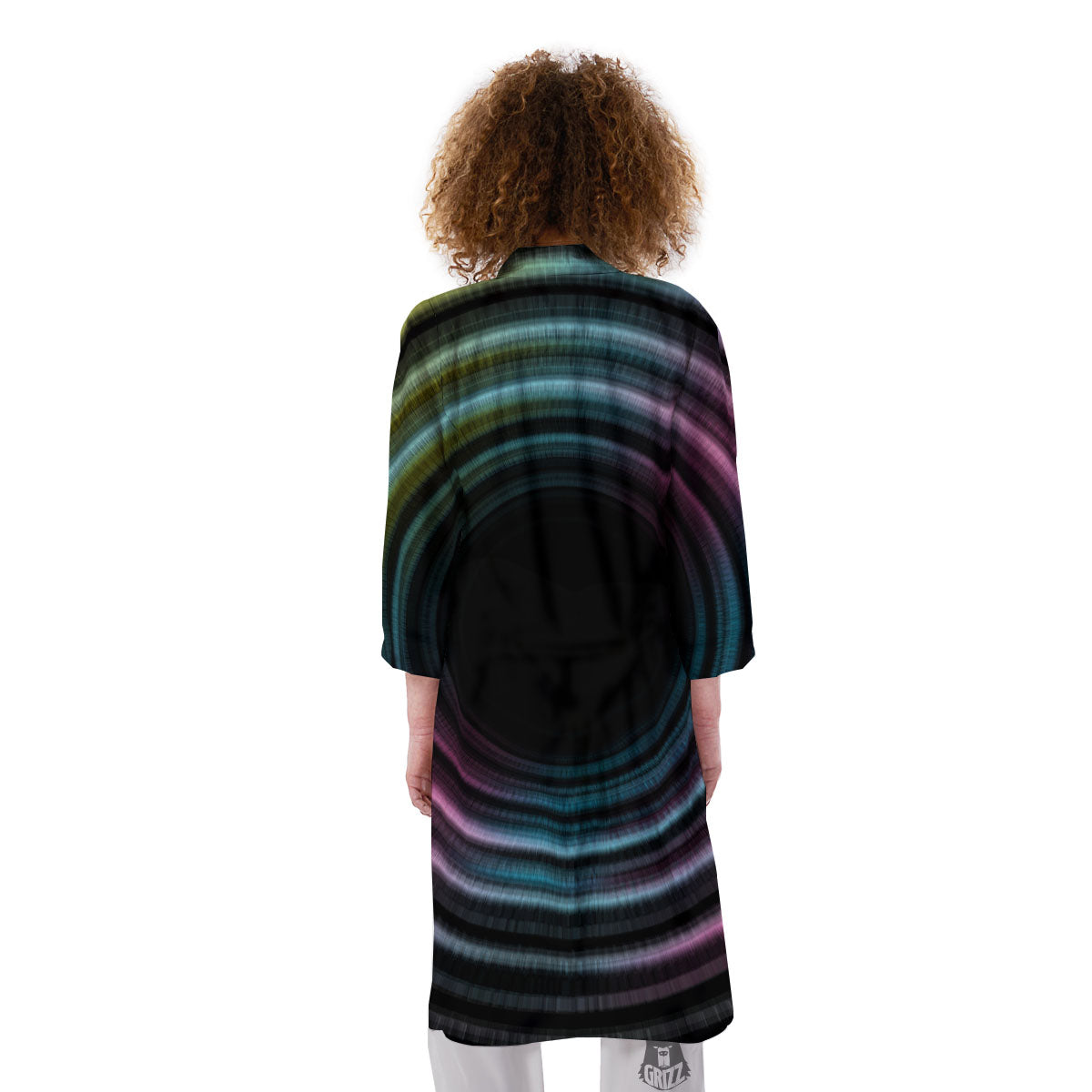 Tunnel Lights Teal And Pink Print Kimono-grizzshop
