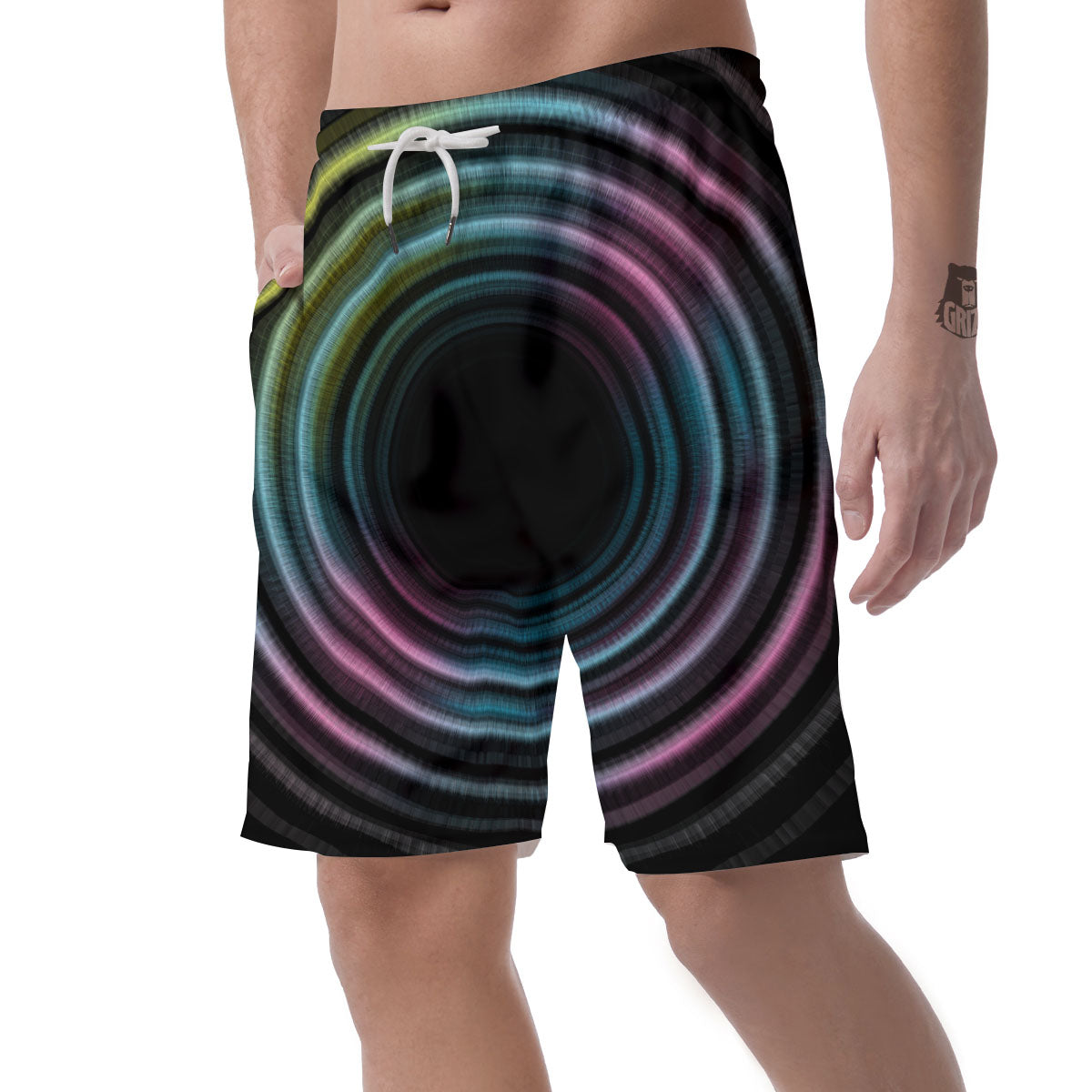 Tunnel Lights Teal And Pink Print Men's Shorts-grizzshop
