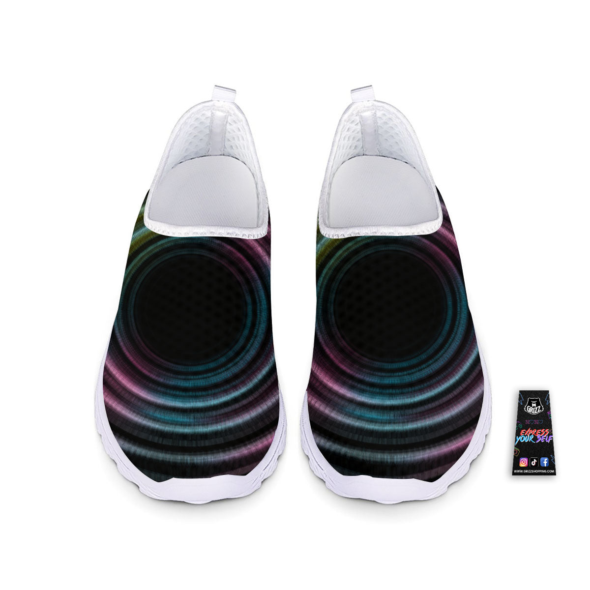 Tunnel Lights Teal And Pink Print Nurse Shoes-grizzshop