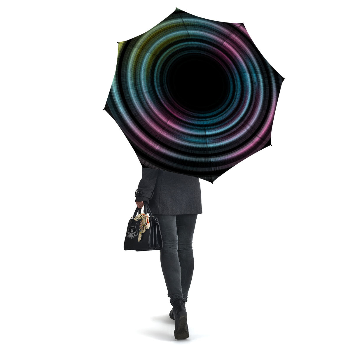 Tunnel Lights Teal And Pink Print Umbrella-grizzshop