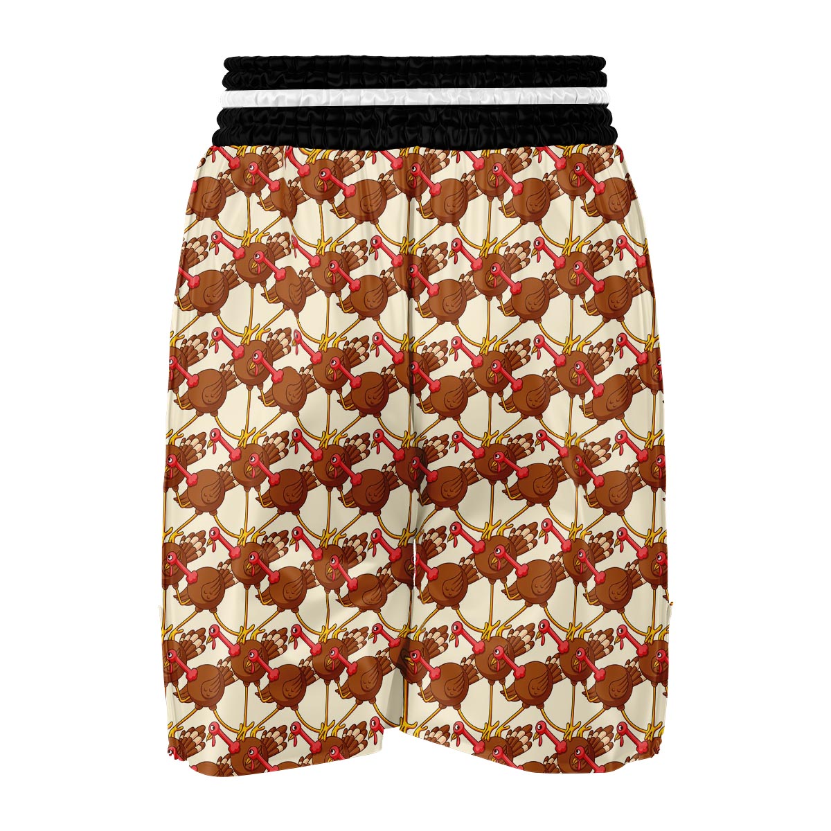 Turkey Thankgiving Pattern Print Boxing Shorts-grizzshop