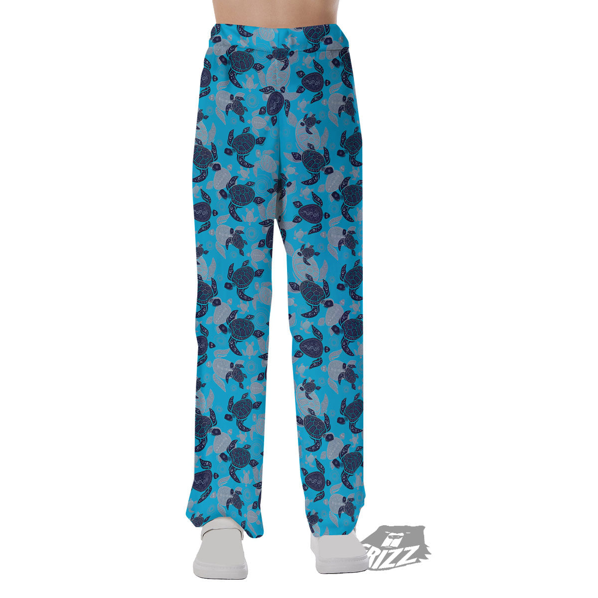 Turtle Blue Sea Print Pattern Pajama Pants-grizzshop